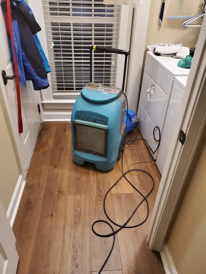 Commercial dehumidifier deployed for Flood Damage Cleanup in Jeannette